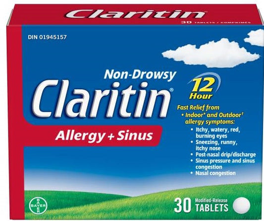 Claritin Non Drowsy Allergy + Sinus 30 Tablets