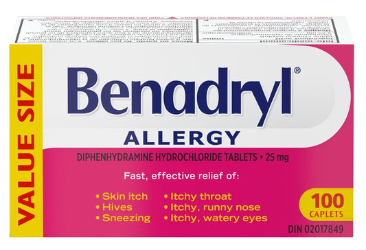 Benadryl Allergy Caplets 100 Caplets