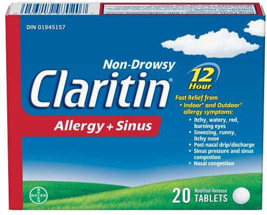 Claritin Non Drowsy Allergy + Sinus 20 Tablets