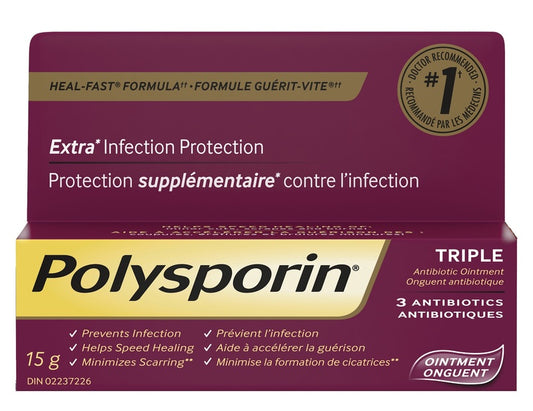 Polysporin Triple Antibiotic Ointment Heal-Fast Formula 15 g