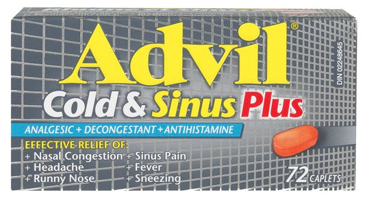 Advil Cold & Sinus Plus Caplets 72 Caplets