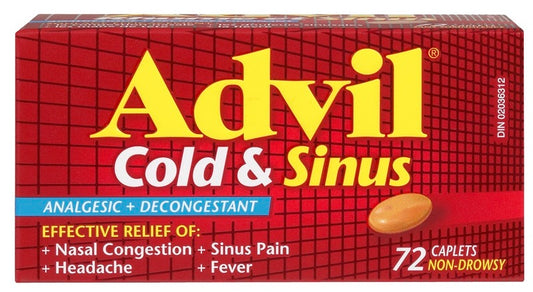 Advil Cold & Sinus Caplets 72 Caplets