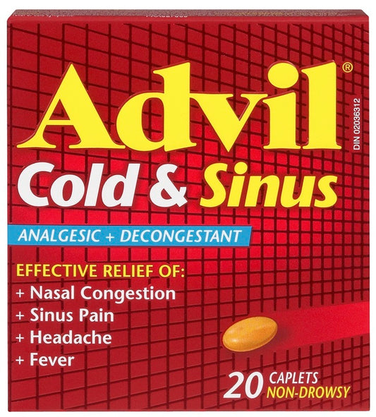 Advil Cold & Sinus Caplets 20 Caplets
