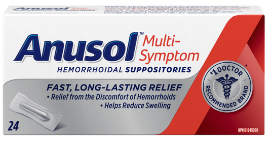 Anusol Multi-Symptom Hemorrhoidal Suppositories 24 Count